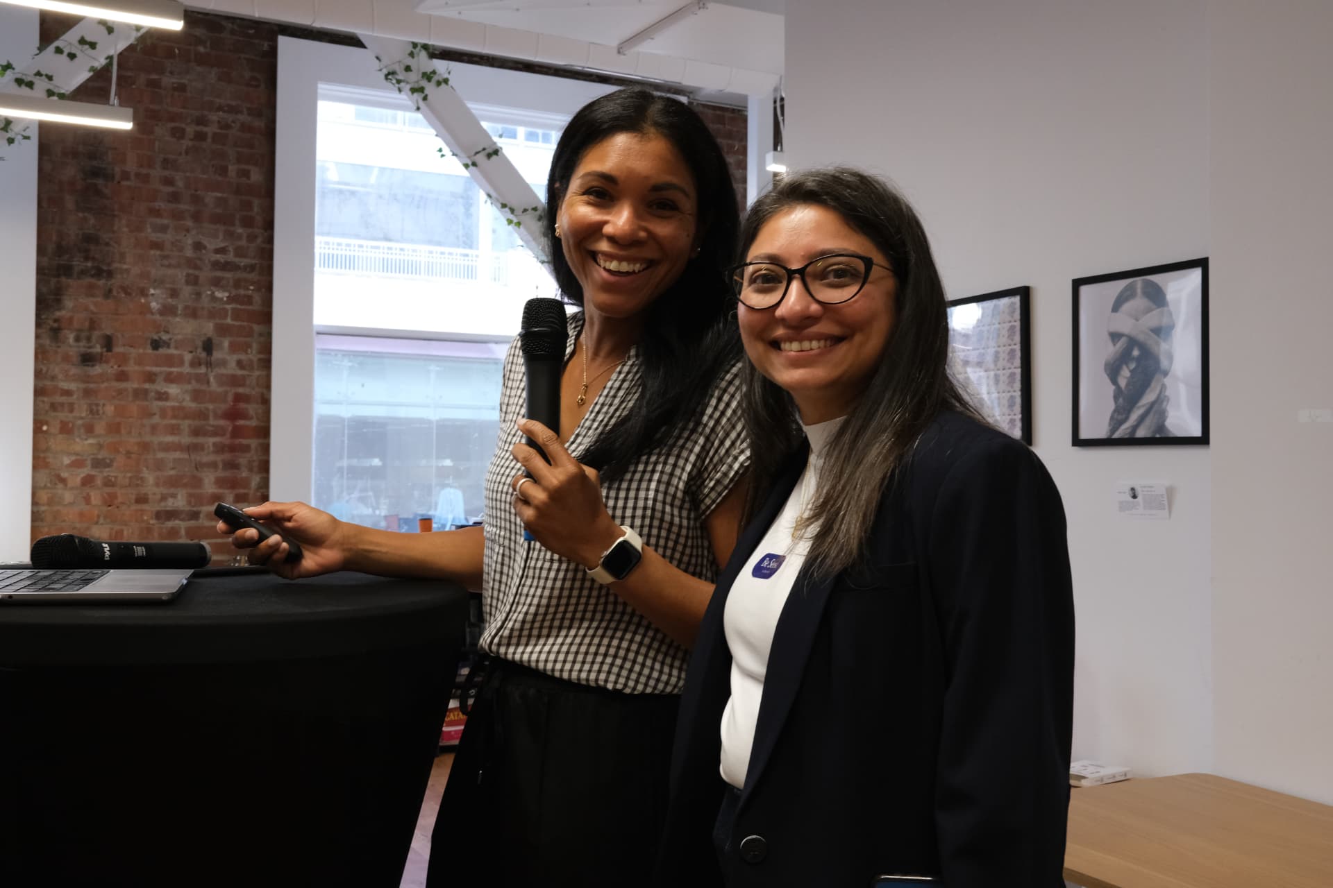 Two hosts opening Edition 1 Demo Night together